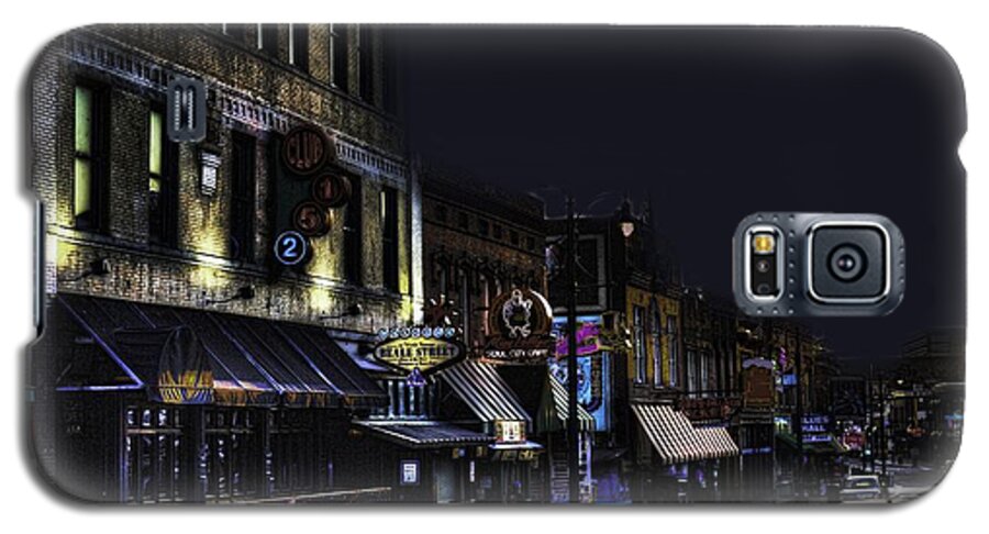 Beale Street Galaxy S5 Case featuring the photograph Memphis - Night - Closing Time on Beale Street by Barry Jones