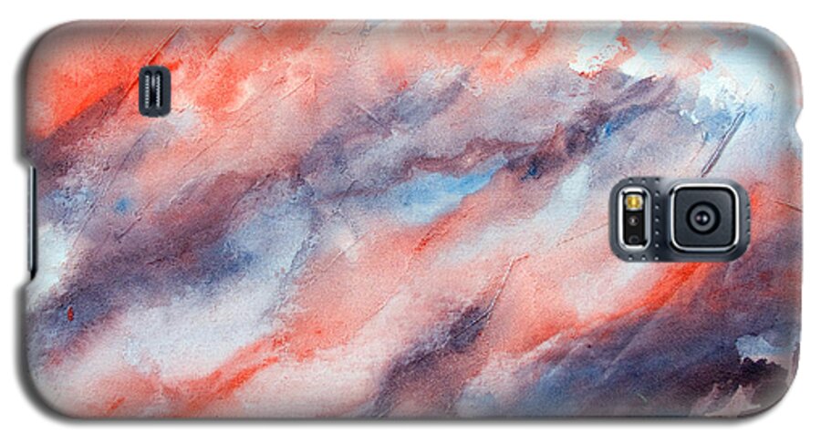 Mountains Painting Galaxy S5 Case featuring the painting Clouds Roll In by Kandyce Waltensperger