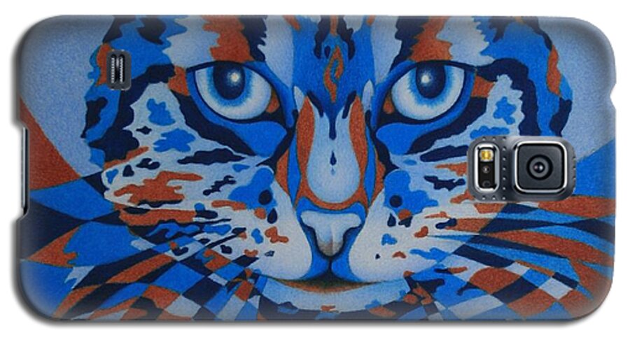 Cat Galaxy S5 Case featuring the painting Color Cat III by Pamela Clements