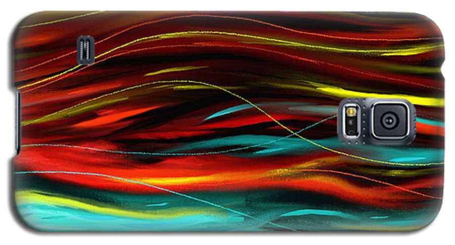 Colorful Galaxy S5 Case featuring the painting Color Waves by Shawna Rowe