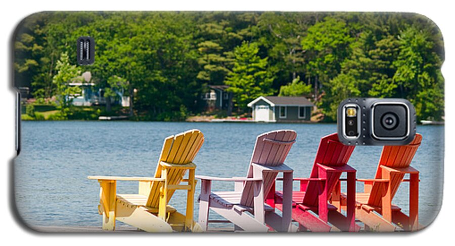 Colors Galaxy S5 Case featuring the photograph Colorful chairs by Les Palenik
