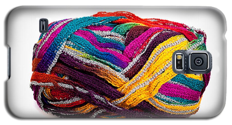 Colors Galaxy S5 Case featuring the photograph Colorful yarn by Les Palenik