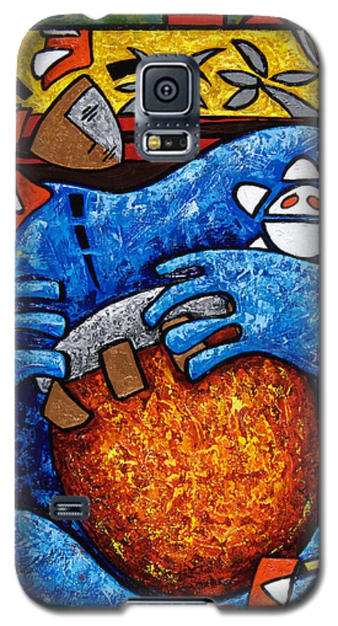 Puerto Rico Galaxy S5 Case featuring the painting Conga on Fire by Oscar Ortiz