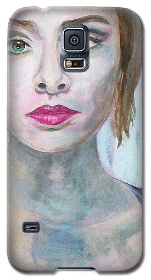 Portrait Galaxy S5 Case featuring the painting Connection by Anna Ruzsan