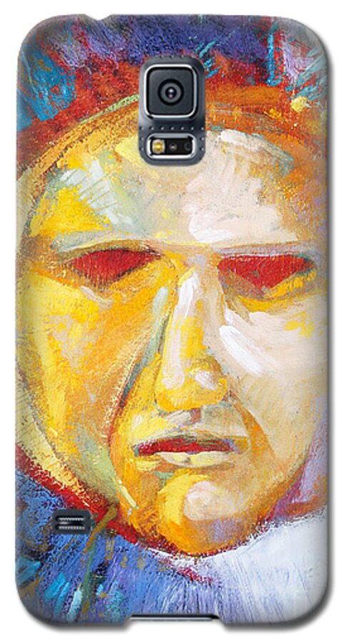Mask Galaxy S5 Case featuring the painting Contemplating the Sun by Randy Wollenmann