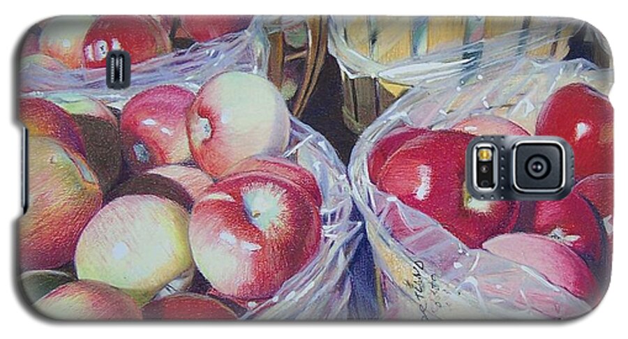 Apple Galaxy S5 Case featuring the mixed media Cortland Apples by Constance Drescher