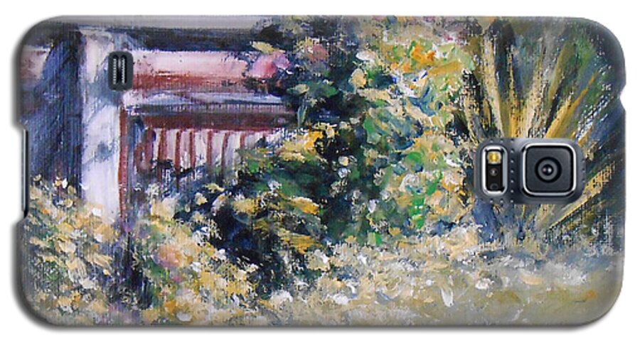 Landscape Galaxy S5 Case featuring the painting Cottage Garden by Jane See