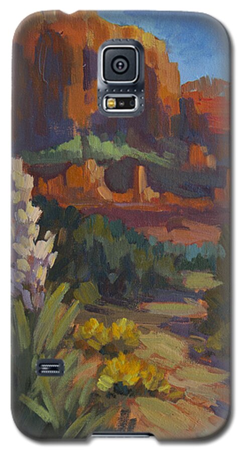 Courthouse Galaxy S5 Case featuring the painting Courthouse Rock Sedona by Diane McClary