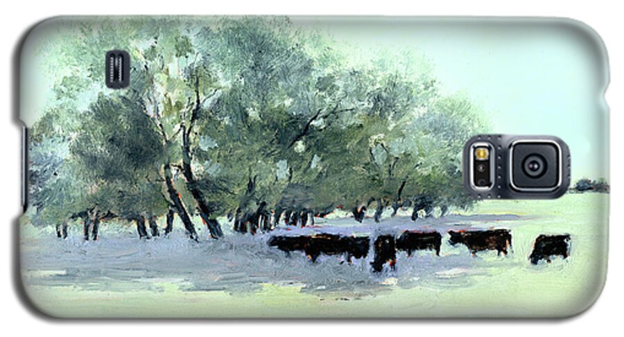 Cows Galaxy S5 Case featuring the painting Cows 7 by J Reifsnyder
