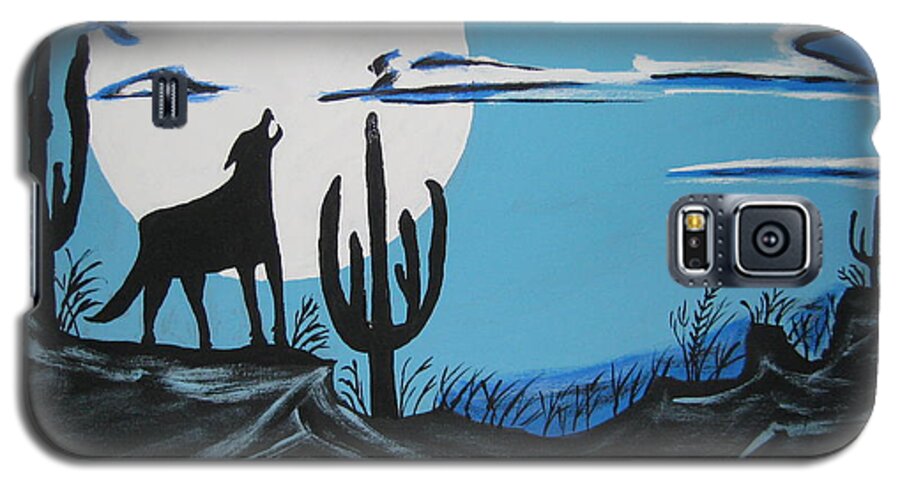 Scenery Galaxy S5 Case featuring the painting Coyote by Jeffrey Koss