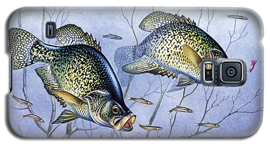 Jon Q Wright Galaxy S5 Case featuring the painting Crappie Brush Pile by JQ Licensing