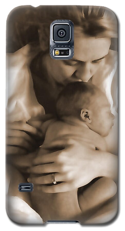  Motherhood Galaxy S5 Case featuring the photograph Cuddling with Mom by Shirley Heier