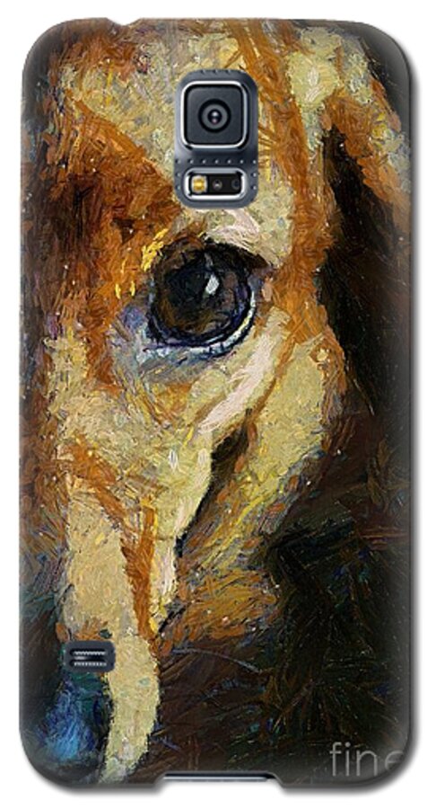 Animal Galaxy S5 Case featuring the painting Dachshund chocolate by Dragica Micki Fortuna
