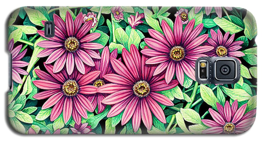 Flowers Galaxy S5 Case featuring the painting Daisy Flowers by Tish Wynne