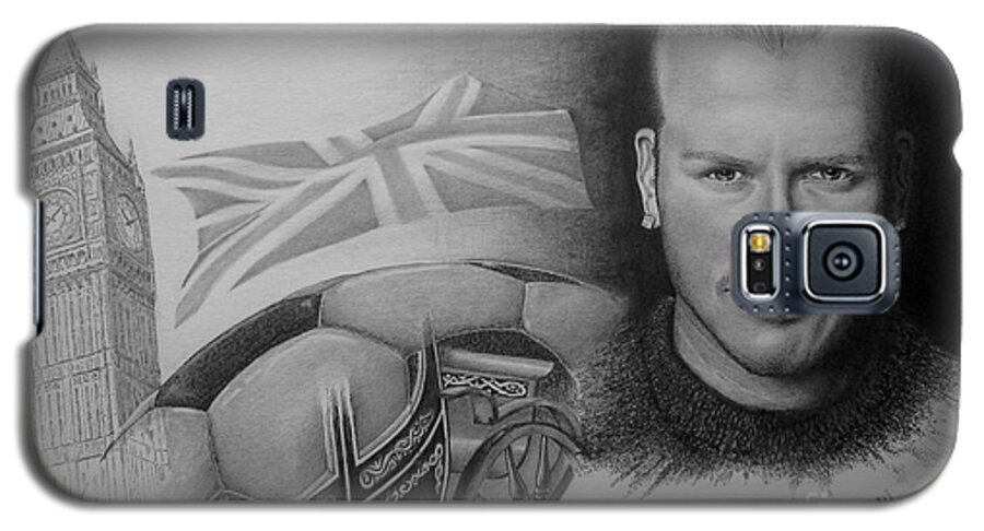 David Beckham Galaxy S5 Case featuring the drawing David Beckham by Geni Gorani
