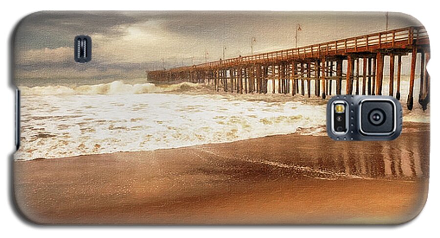 Pier Galaxy S5 Case featuring the painting Day at the Pier Large Canvas Art, Canvas Print, Large Art, Large Wall Decor, Home Decor, Photograph by David Millenheft