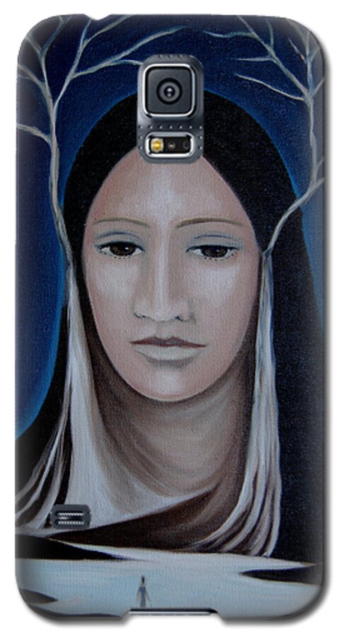  Galaxy S5 Case featuring the painting Deer Woman by Tone Aanderaa