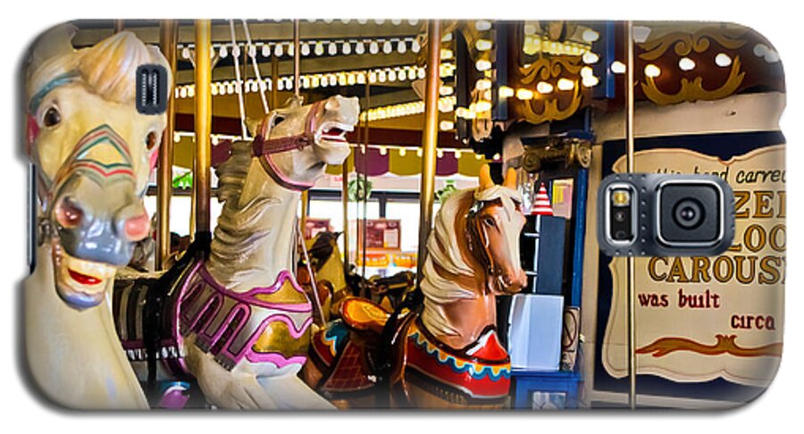 Carousel Galaxy S5 Case featuring the photograph Dentzel Looff Antique Carousel by Colleen Kammerer