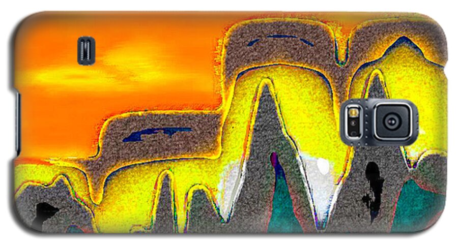 Abstract Galaxy S5 Case featuring the digital art Desert Mountain Abstract by Dee Flouton