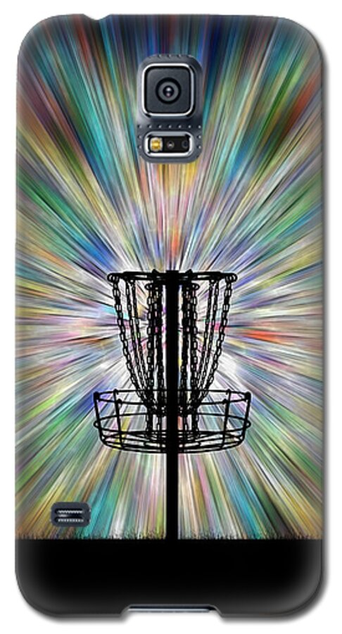 Disc Golf Galaxy S5 Case featuring the digital art Disc Golf Basket Silhouette by Phil Perkins
