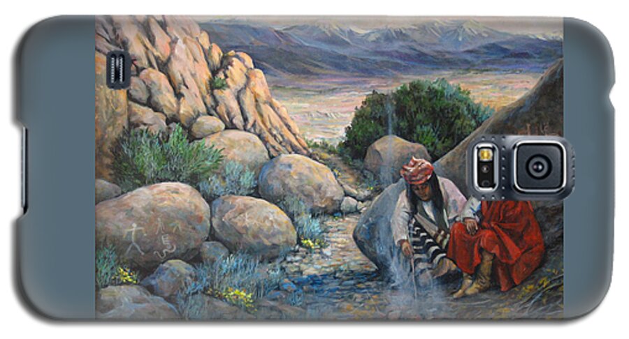 Paiute Indians Galaxy S5 Case featuring the painting Discussion by Donna Tucker