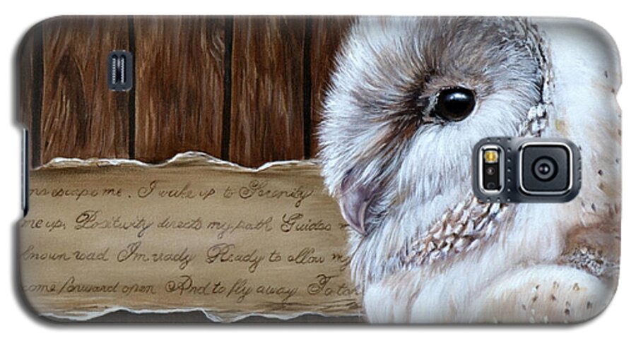 Barn Owl Galaxy S5 Case featuring the painting Divinity by Lachri