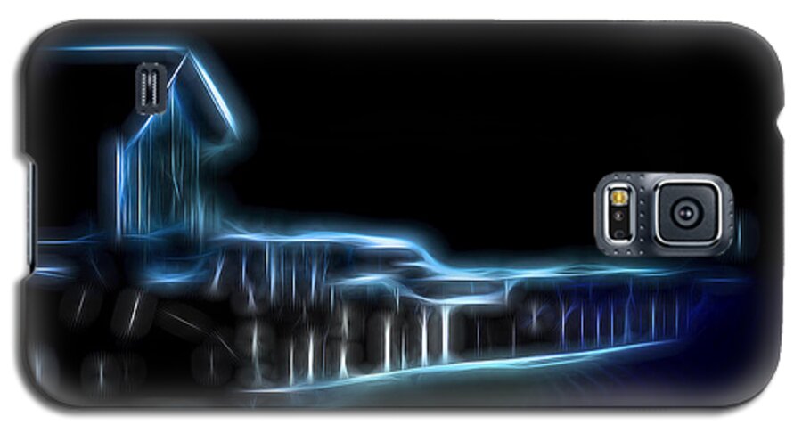 Dock Galaxy S5 Case featuring the digital art Dockside Moonlight by William Horden