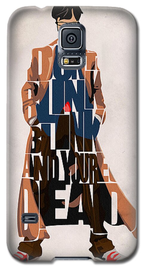 Doctor Who Galaxy S5 Case featuring the painting Doctor Who Inspired Tenth Doctor's Typographic Artwork by Inspirowl Design