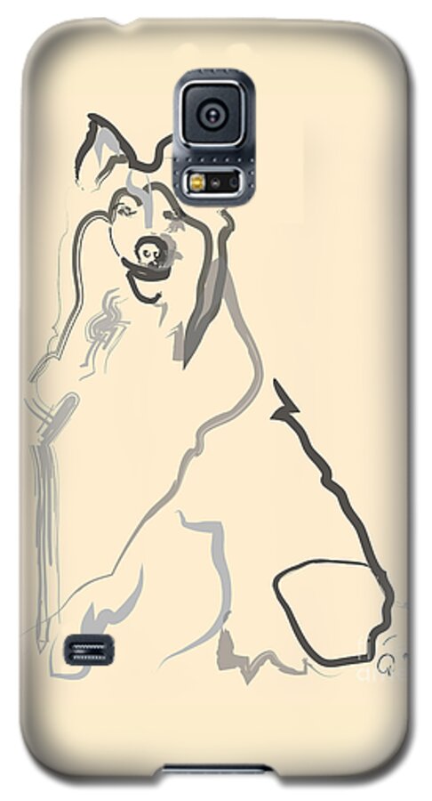 Pet Galaxy S5 Case featuring the painting Dog - Lassie by Go Van Kampen