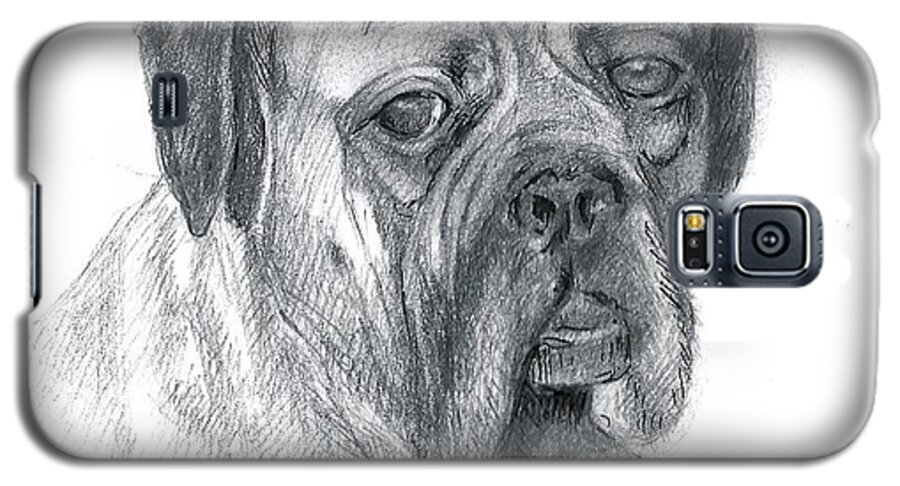 Dog Galaxy S5 Case featuring the drawing Boxer Dog by Rose Wang