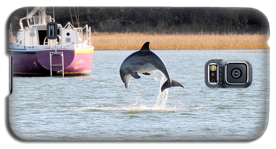 Dolphin Galaxy S5 Case featuring the photograph Dolphin Jumping in Taylors Creek by Dan Williams