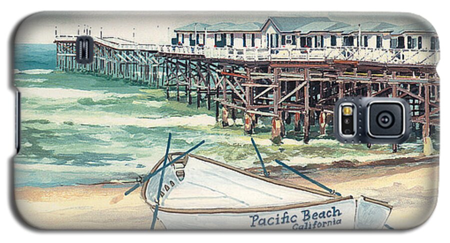 Crystal Pier Galaxy S5 Case featuring the painting Crystal Pier Pacific Beach San Diego by Paul Strahm