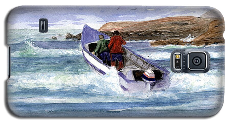 Pacific City Galaxy S5 Case featuring the painting Dory Boat Heading To Sea by Chriss Pagani
