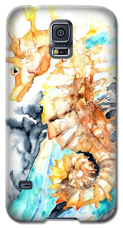 Barbara Pommerenke Galaxy S5 Case featuring the painting Dreaming Of A Seahorse by Barbara Pommerenke