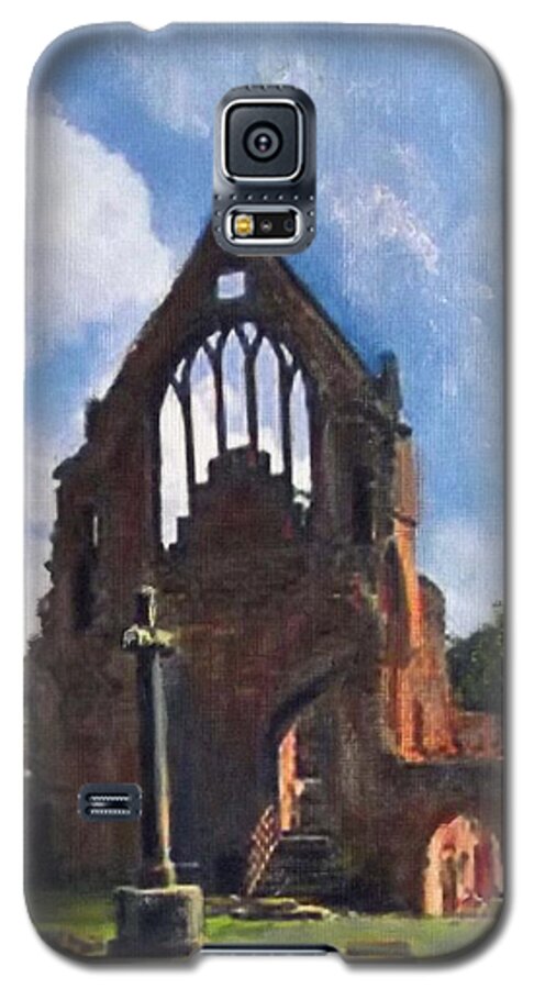 Abbey Galaxy S5 Case featuring the painting A space to cherish DRYBURGH ABBEY by Richard James Digance