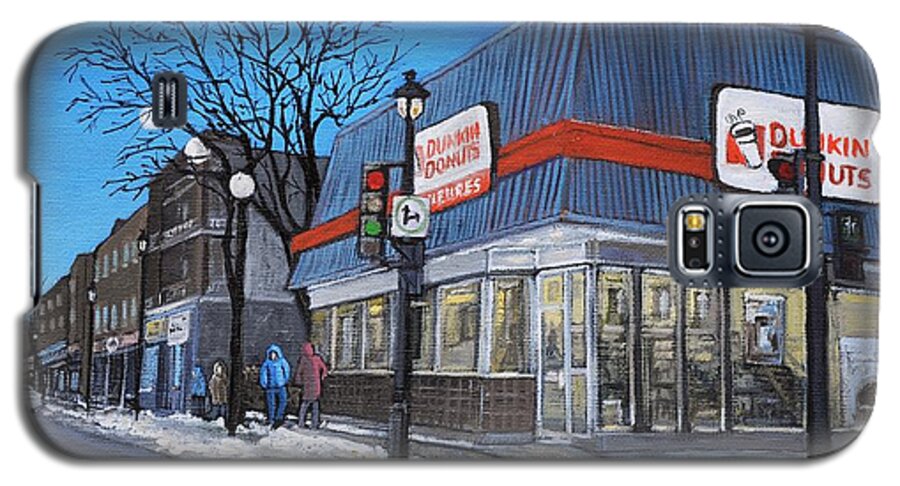Verdun Paintings Galaxy S5 Case featuring the painting Dunkin Donuts Wellington Street Verdun by Reb Frost