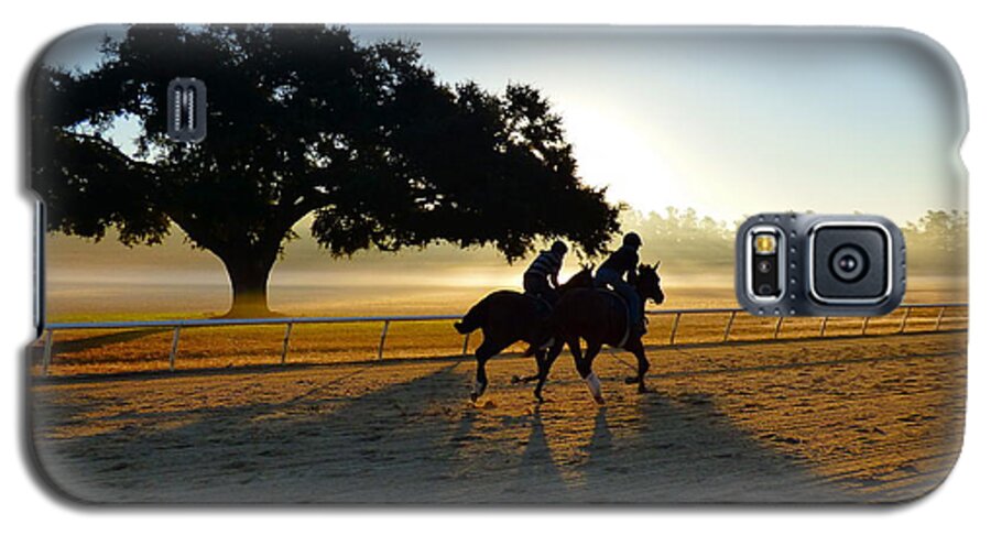 Horse Galaxy S5 Case featuring the photograph Early Morning Training Run by Jean Wright