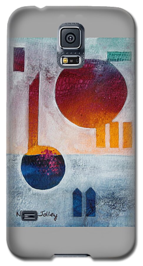Abstract Galaxy S5 Case featuring the painting Earth and Sky by Nancy Jolley