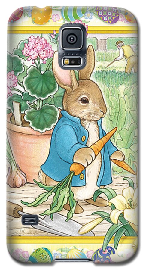 Easter Galaxy S5 Case featuring the digital art Easter Bunny by Randy Wollenmann