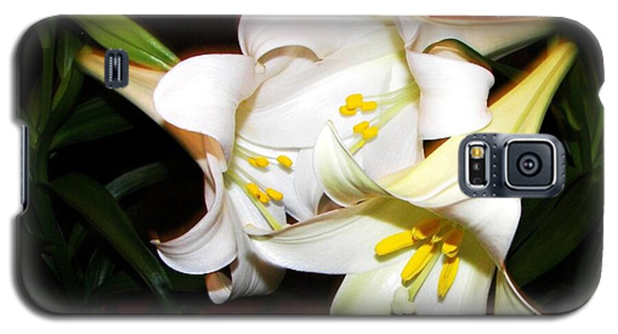 Flower Galaxy S5 Case featuring the photograph Easter Lilies by Pamela Hyde Wilson