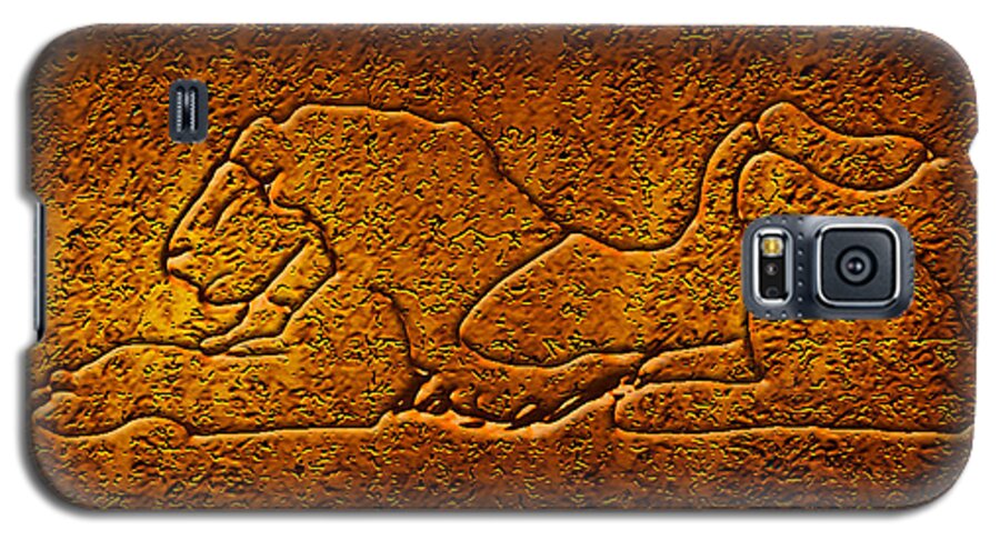 Lion Galaxy S5 Case featuring the digital art Egyptian Air by Sophia Gaki Artworks