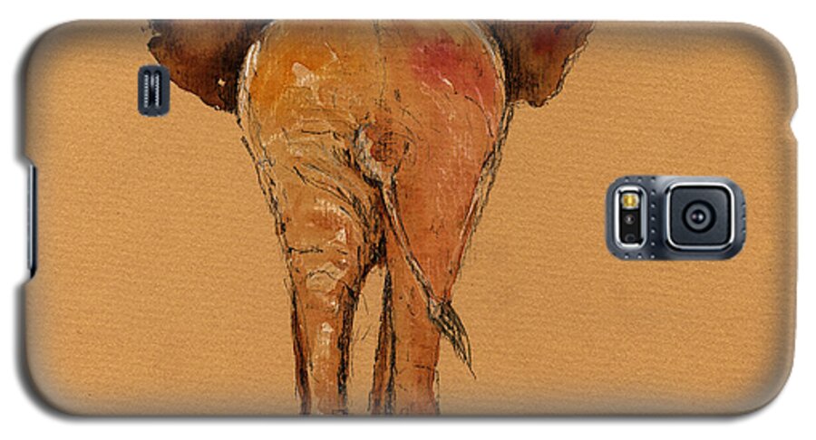 Elephant Galaxy S5 Case featuring the painting Elephant back by Juan Bosco