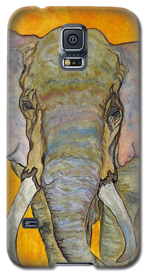 Elephant Galaxy S5 Case featuring the painting Elephant by Ella Kaye Dickey