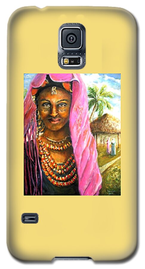  Galaxy S5 Case featuring the painting Ethiopia Bride by Bernadette Krupa