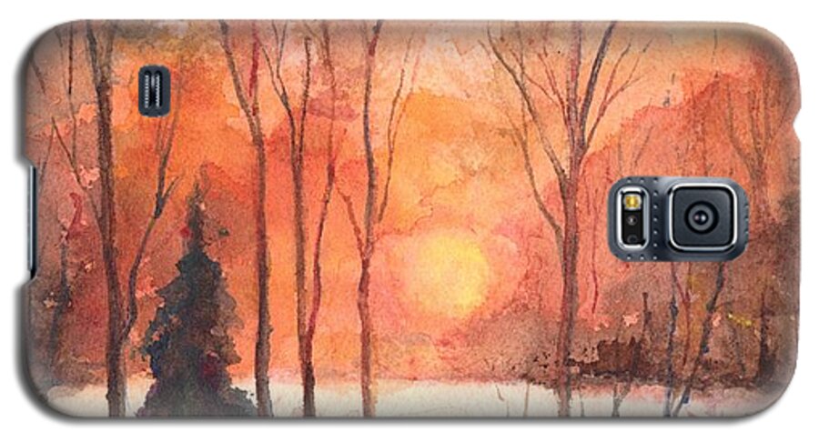 Sunset Galaxy S5 Case featuring the painting The Evening Glow by Carol Wisniewski