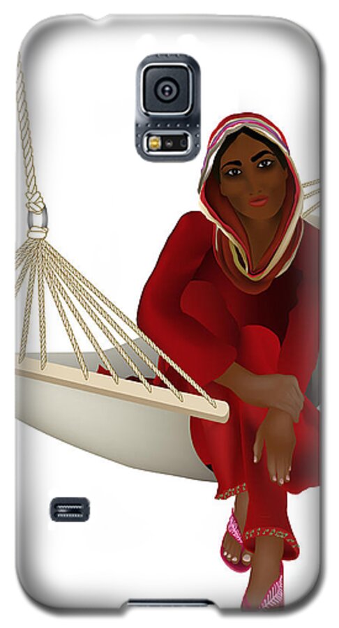 Girl Galaxy S5 Case featuring the digital art Exotic Girl in the Hammock by Gina Koch