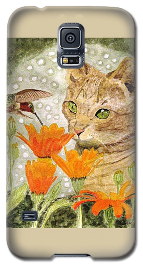 Kittens Galaxy S5 Case featuring the painting Eye To Eye by Angela Davies