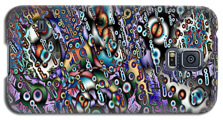 Abstract Galaxy S5 Case featuring the digital art Eyeballs and Eight Balls by Kiki Art