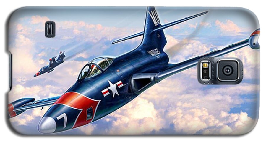 F-9f Panther Galaxy S5 Case featuring the digital art F9F-5P Photo Panthers by Stu Shepherd