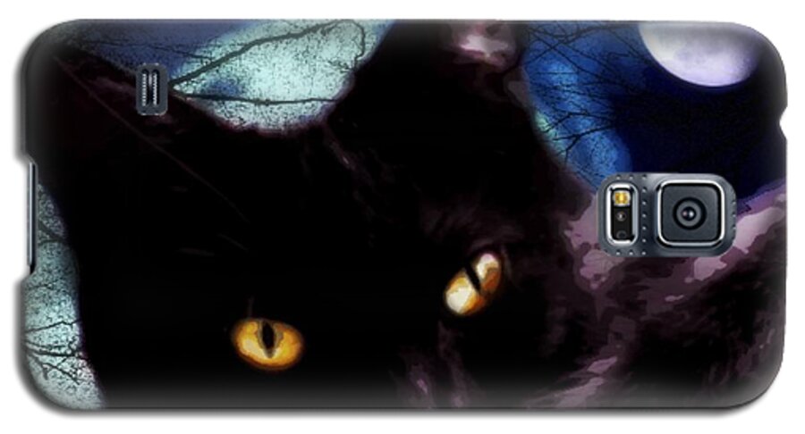 Black Cat Galaxy S5 Case featuring the digital art Face Your Fears by Mindy Bench